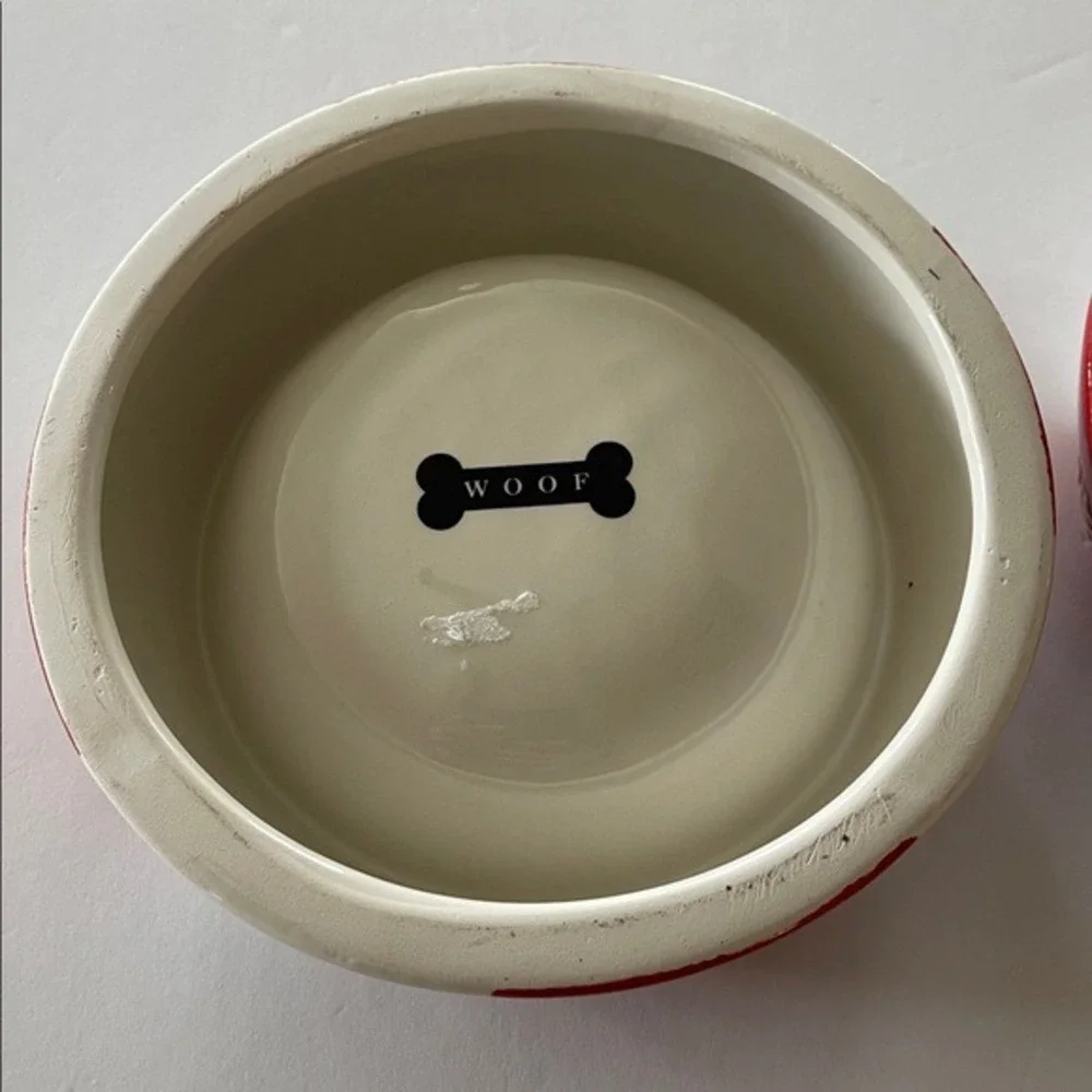 Woof Holiday Set of 2 Pet‎ Dog Bowls NEW